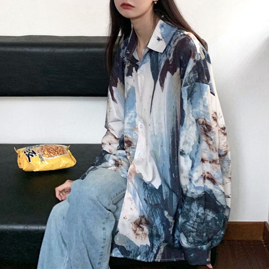 柄シャツ アート アースカラー[品番：DCTW0002826]｜Decorative