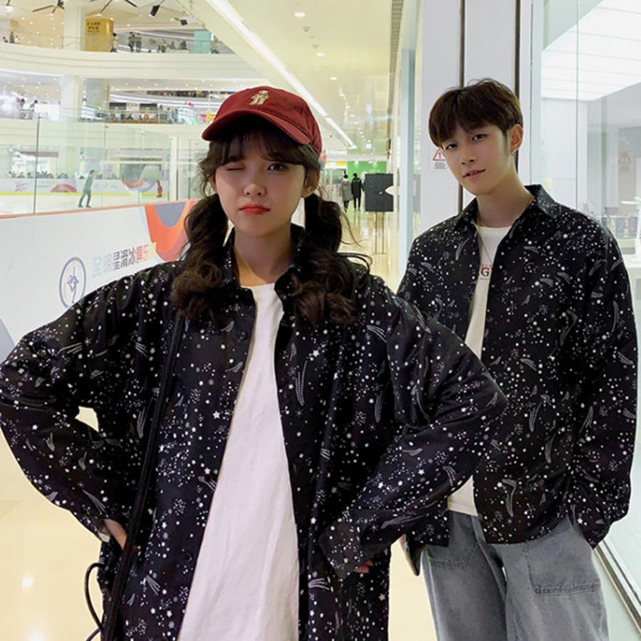 柄シャツ 星柄 ブラック[品番：DCTW0003997]｜Decorative