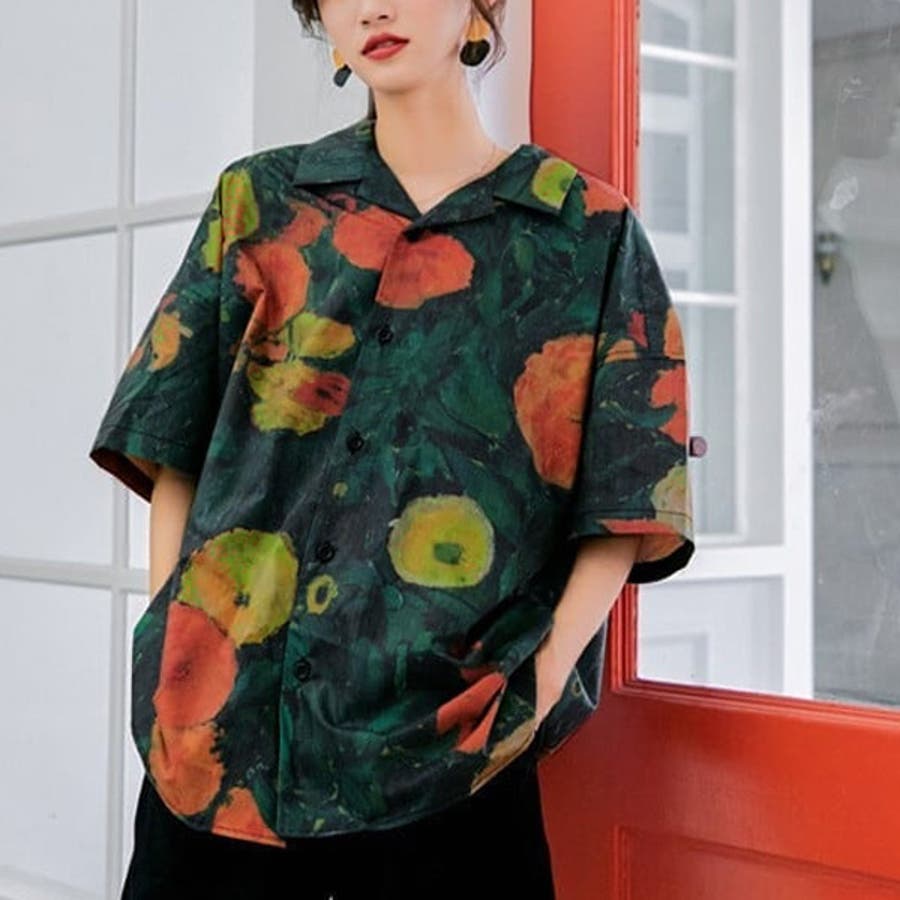 柄シャツ ボタニカル柄 オープンカラーシャツ[品番：DCTW0004011]｜Decorative  （デコラティブ）のレディースファッション通販｜SHOPLIST（ショップリスト）