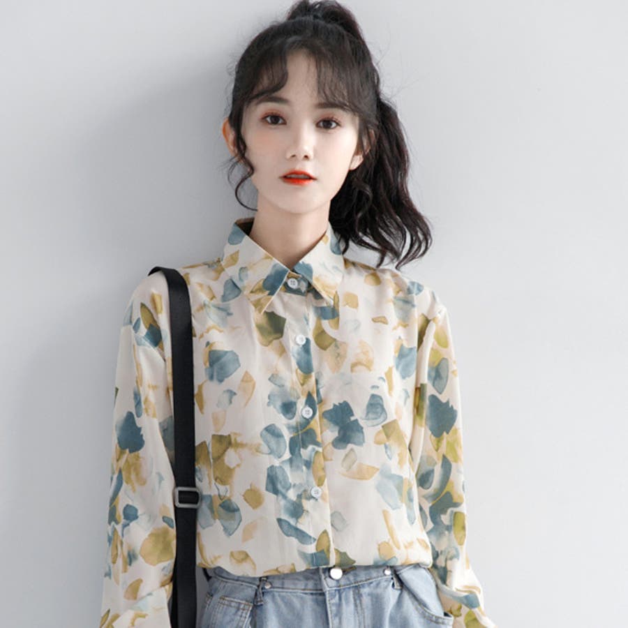 柄シャツ ボタニカル柄 イチョウ柄[品番：DCTW0004320]｜Decorative 