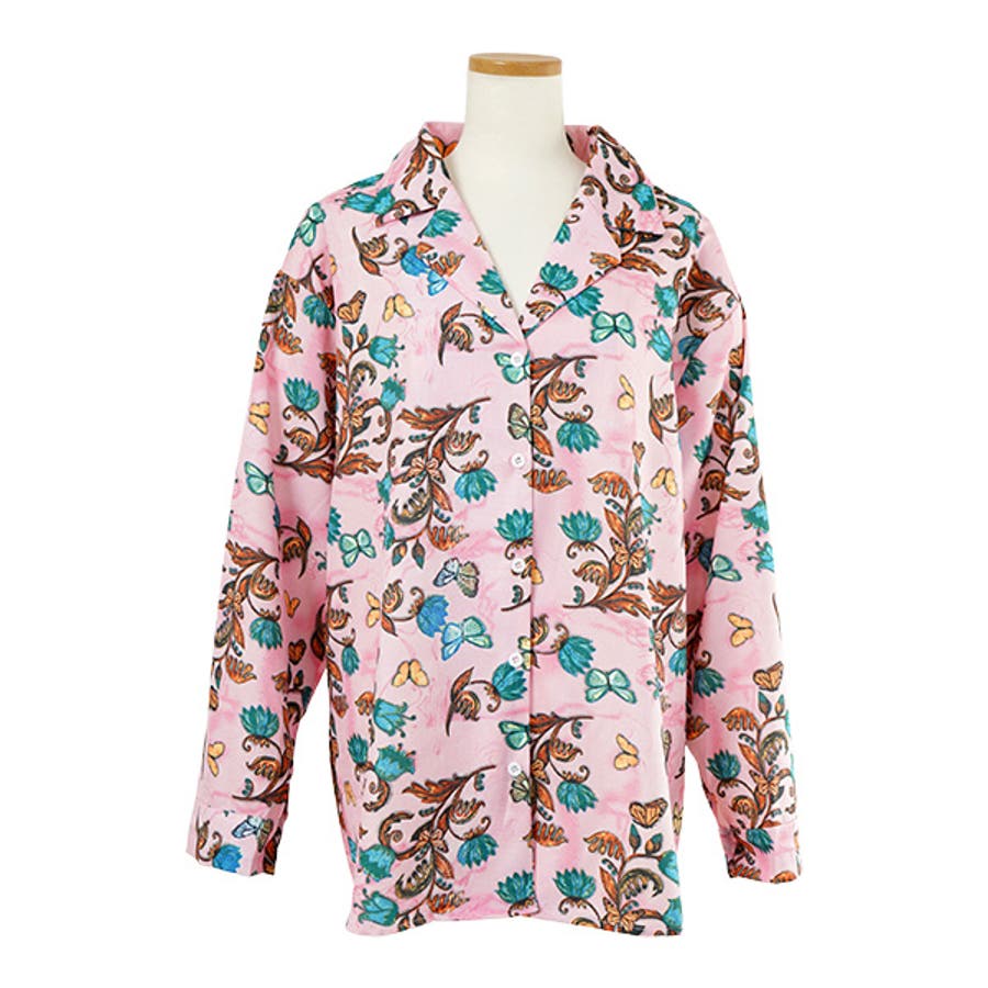 柄シャツ 花柄 ピンク[品番：DCTW0004527]｜Decorative （デコラティブ