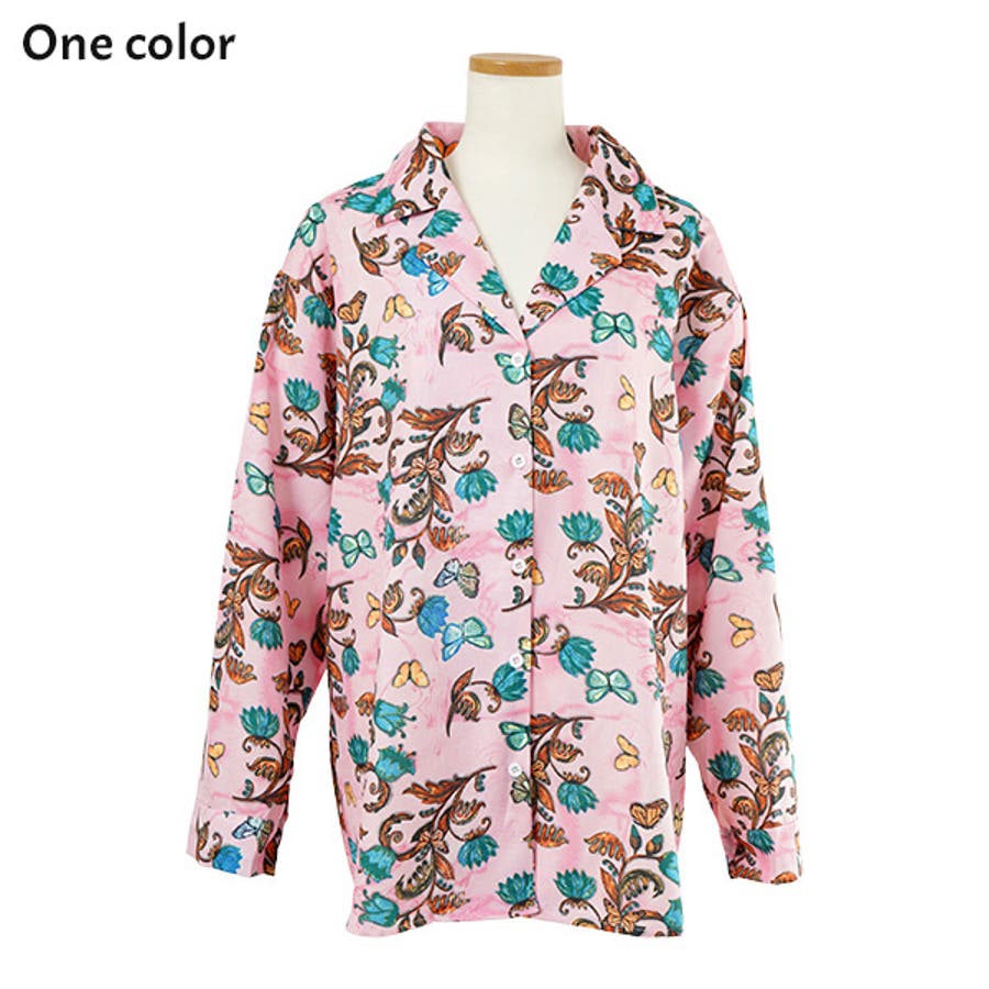 柄シャツ 花柄 ピンク[品番：DCTW0004527]｜Decorative （デコラティブ