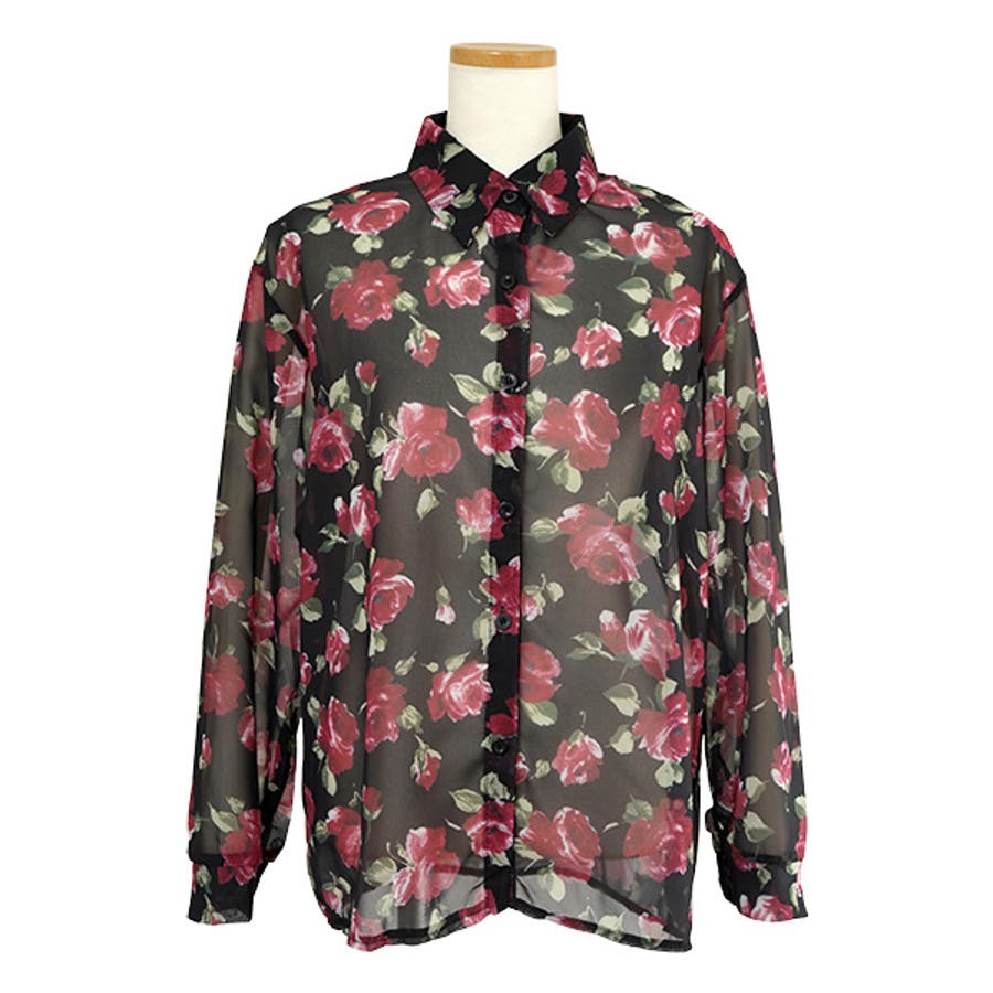 柄シャツ バラ柄 バラ[品番：DCTW0004621]｜Decorative （デコラティブ