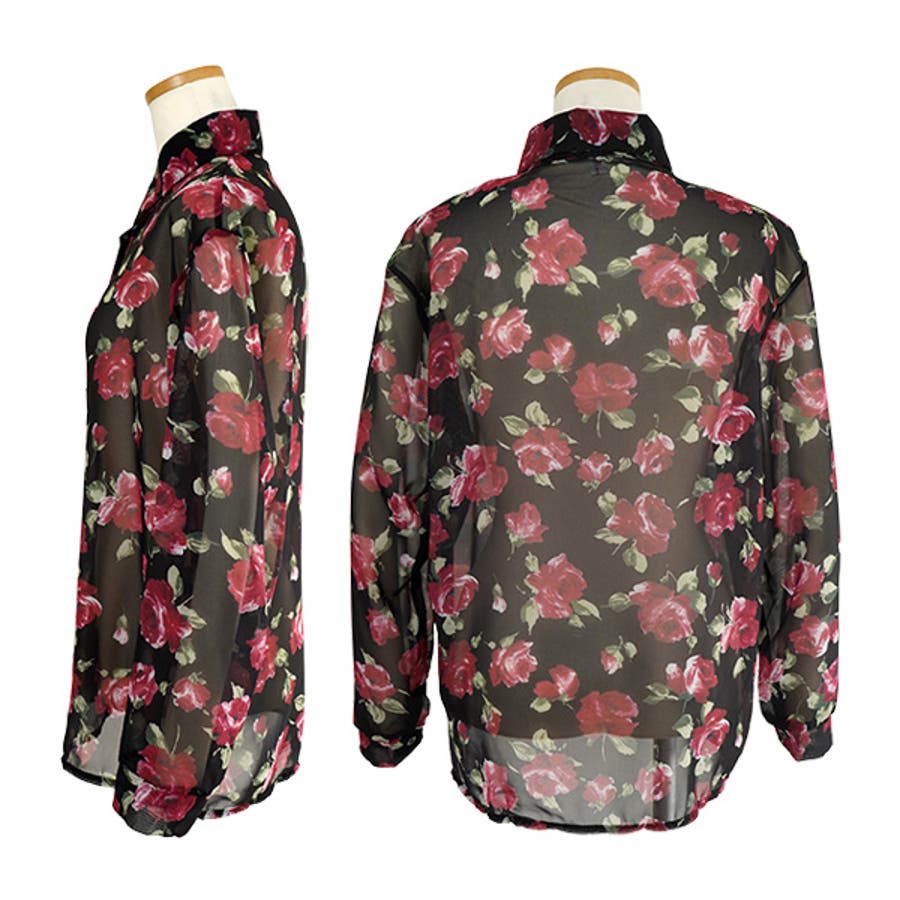 柄シャツ バラ柄 バラ[品番：DCTW0004621]｜Decorative （デコラティブ
