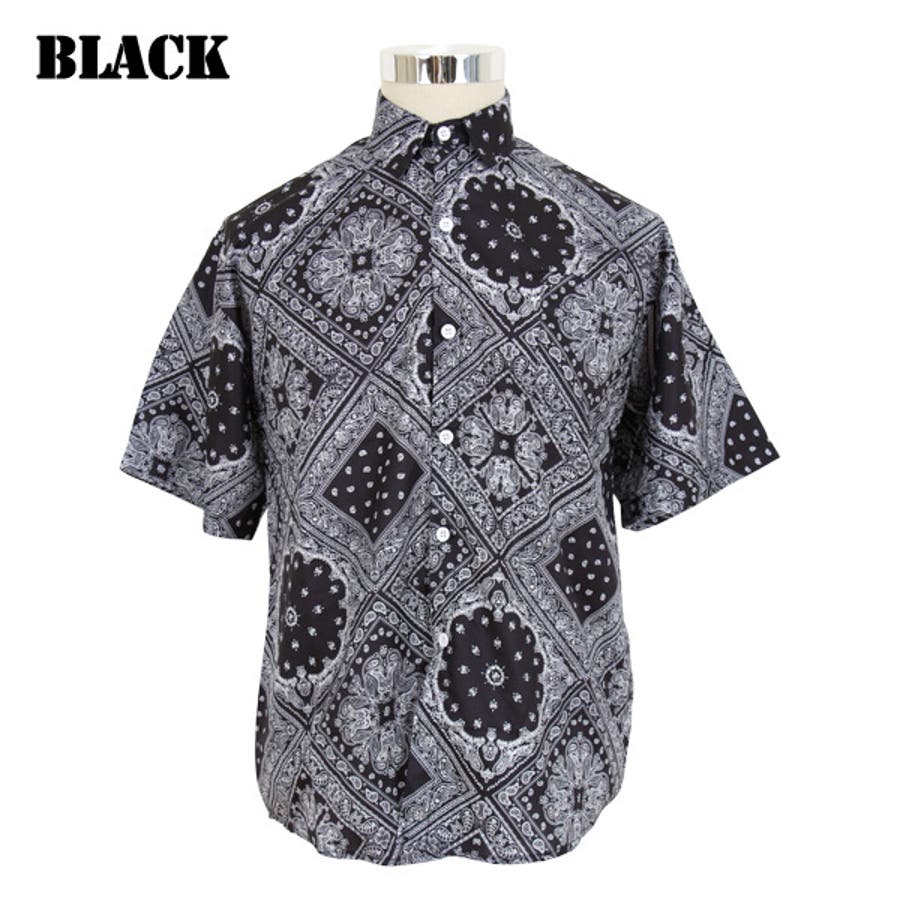 柄シャツ ペイズリー柄 半袖シャツ[品番：DCTW0004087