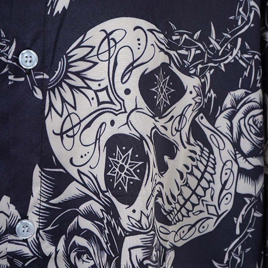 柄シャツ ドクロ スカル[品番：DCTW0004395]｜Decorative