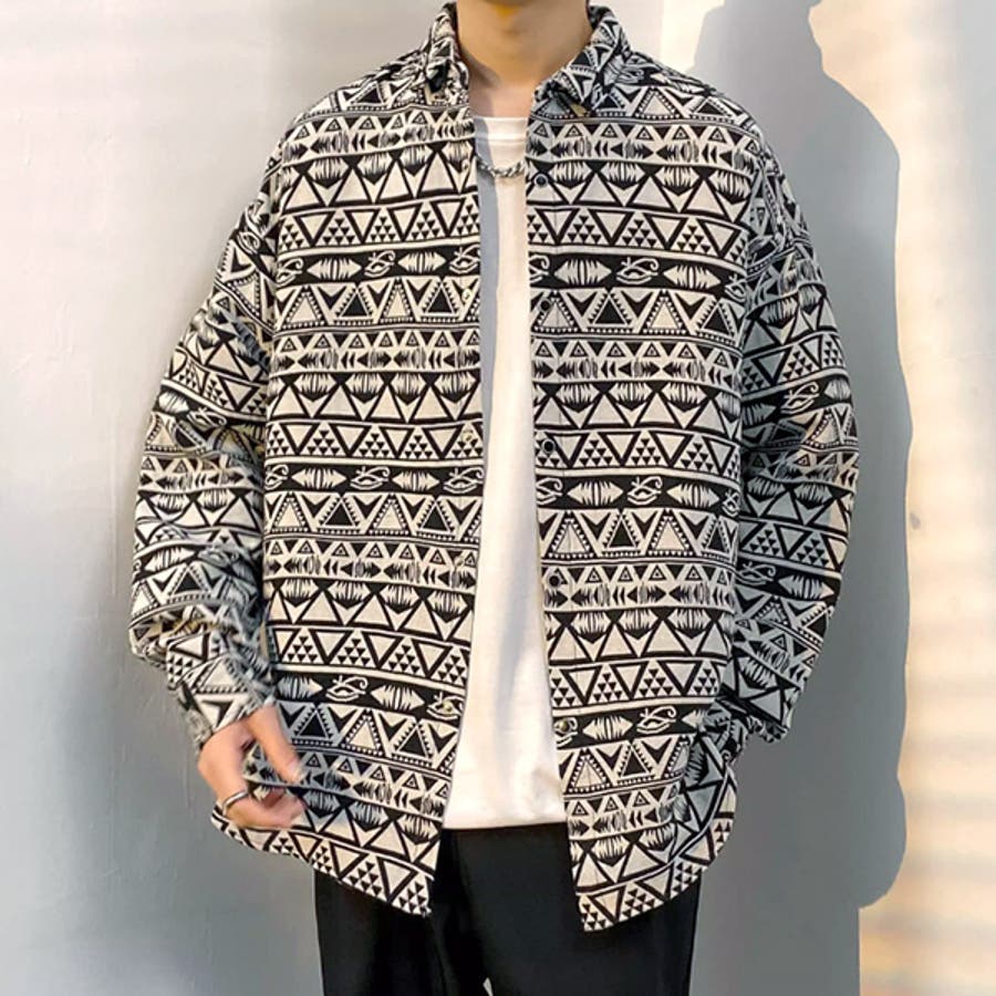 柄シャツ ジャカード 三角[品番：DCTW0004430]｜Decorative
