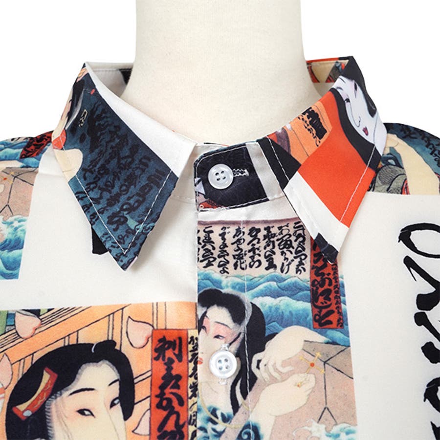 【海外輸入】 柄シャツ 浮世絵柄 歌舞伎柄[品番：DCTW0004464]｜Decorative トップス