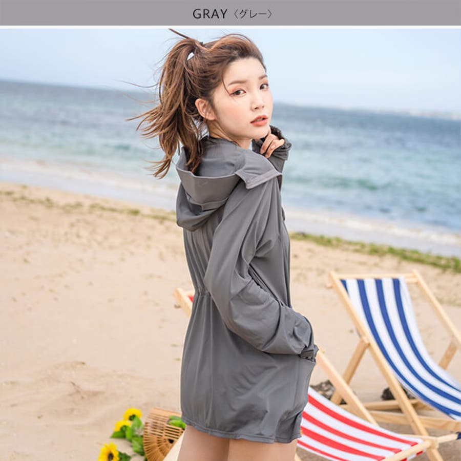 ラッシュガード レディース ロング丈 長袖 無地 フード付き フェイスカバー付き カラー配色 紫外線対策 涼感 大きいサイズ ウォーキング 旅行 海 UVカット パーカー ラッシュガード レディース ラッシュパーカー