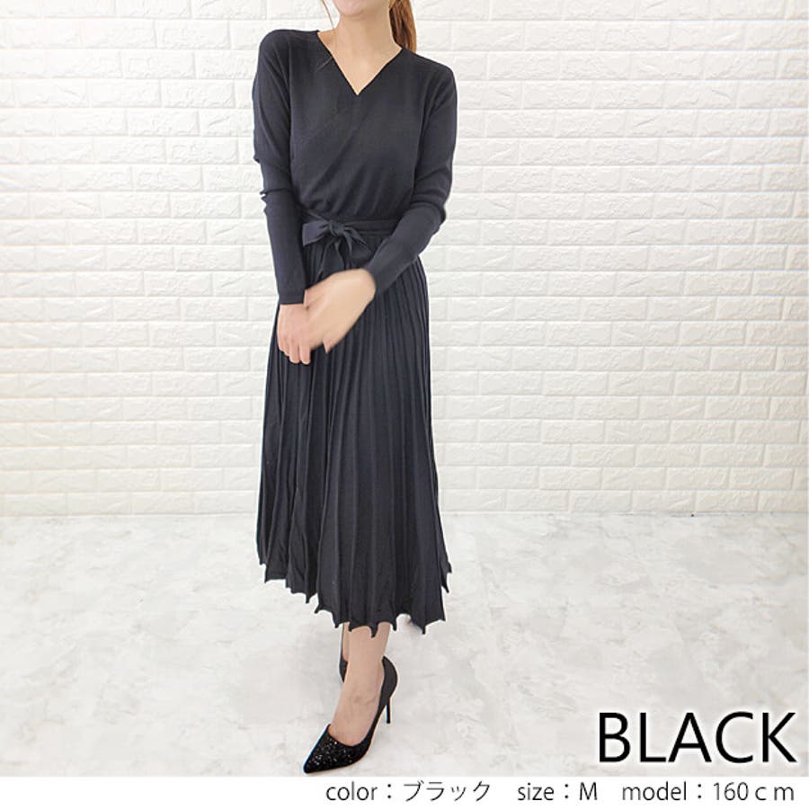 未使用タグ付き FRENCH PAVE カシュクールニットワンピース 袖
