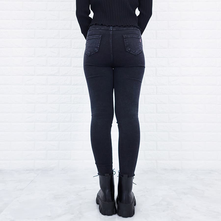 ストレッチスキニーパンツ ブラック グレー[品番:LCLW0002154 ストレッチスキニーパンツ ブラック グレー[品番:LCLW0002154