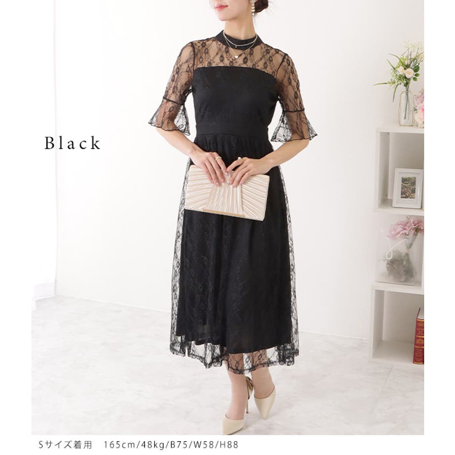 ウエスト切り替え ロングワンピース ドレス[品番:LCLW0002394 ウエスト切り替え ロングワンピース ドレス[品番:LCLW0002394