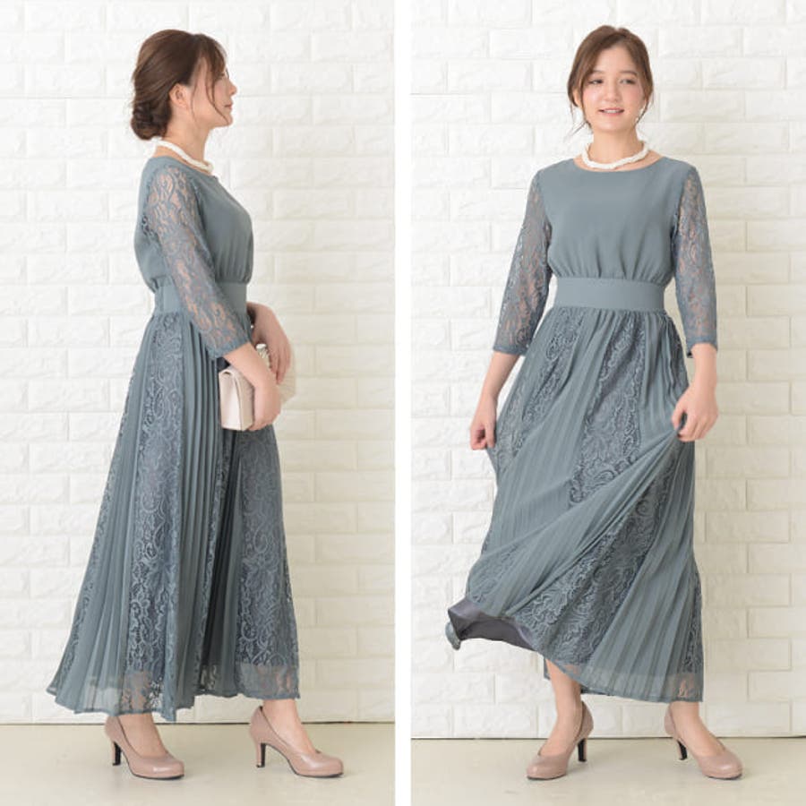 シフォンロングドレス パーティードレス ロング丈[品番