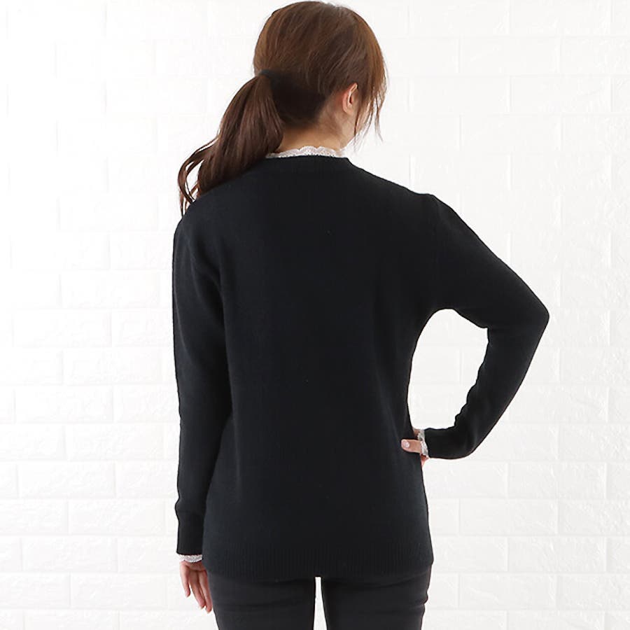 レース モックネック ニット[品番：LCLW0003010]｜レース