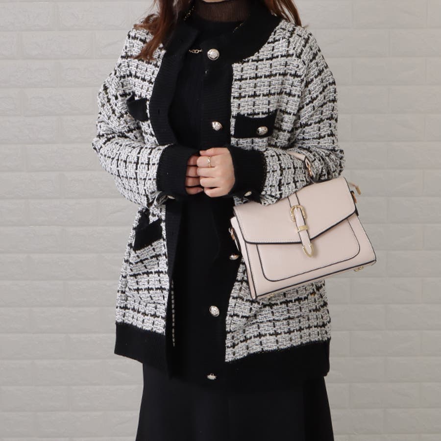 sisley シスレー ツイードニットジャケット ニットカーデ