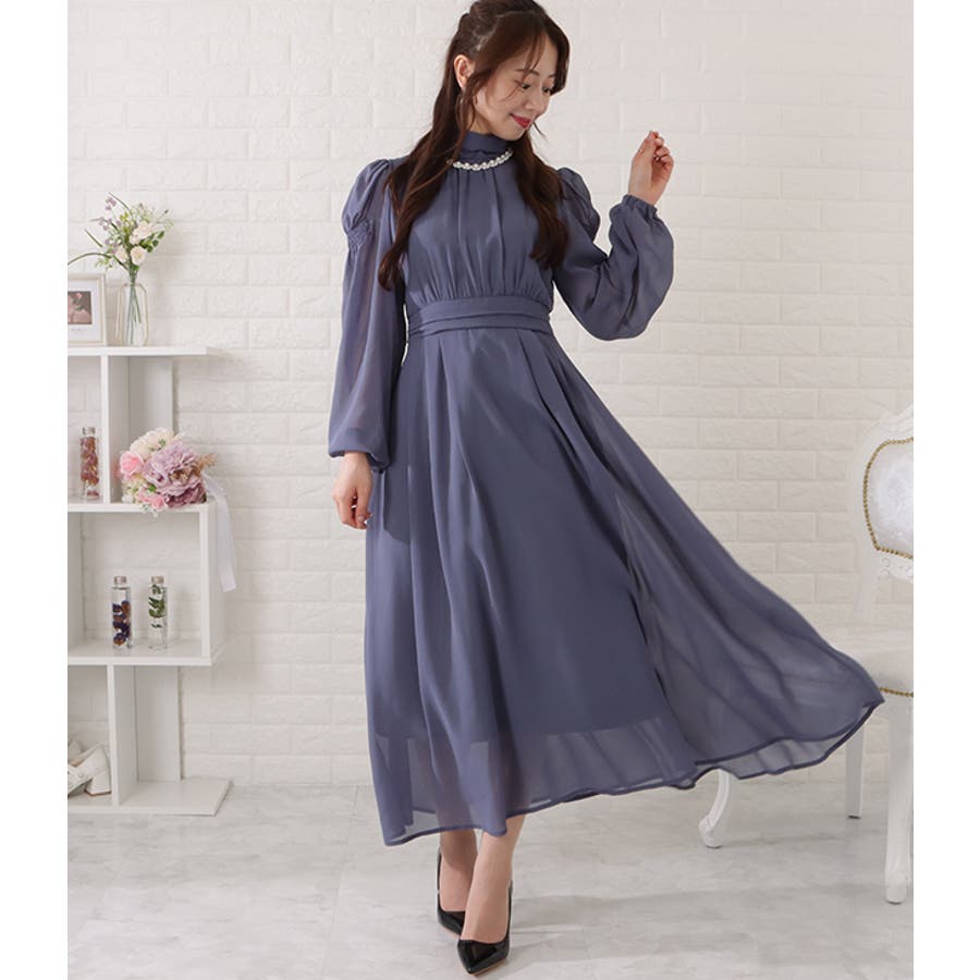 花柄シフォンワンピース | レディースファッション通販 - DHOLIC