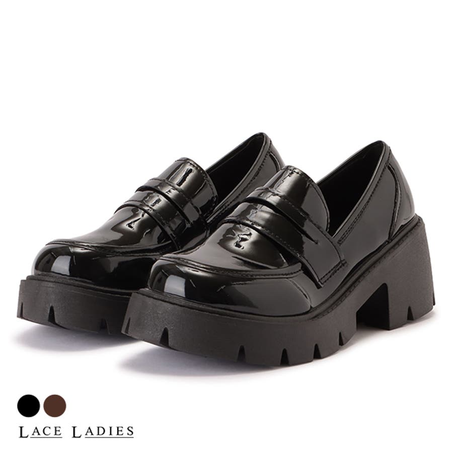 厚底 エナメル ローファー[品番：LCLW0003838]｜レース