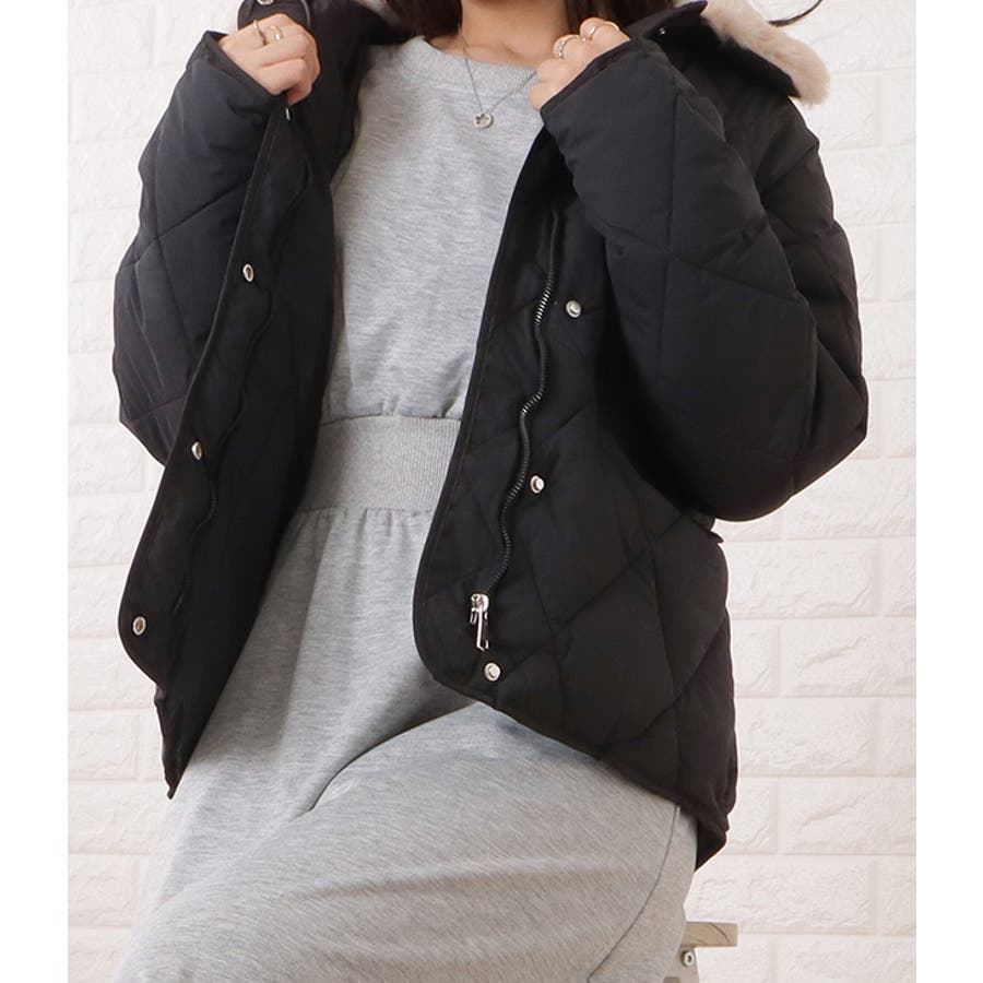 ファーカラー中綿キルティングジャケット 女性 レディース[品番：LCLW0004442]｜レースレディース  （レースレディース）のレディースファッション通販｜SHOPLIST（ショップリスト）
