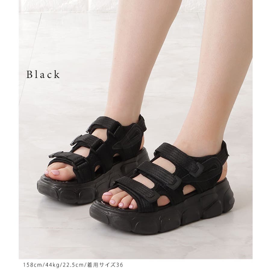 YELLO / TOKYO BLACK PLATFORM SANDALS