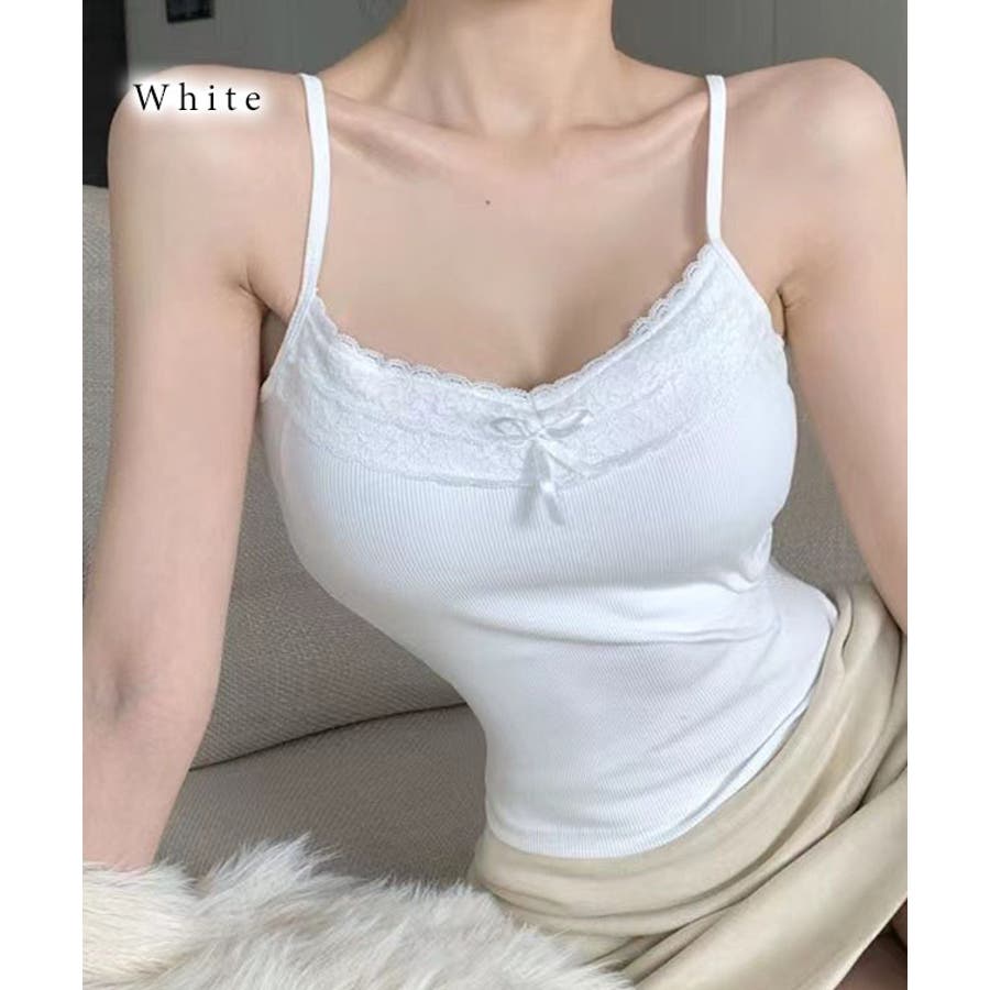 Nodress 2023FWレースリボンインナーキャミソールホワイト