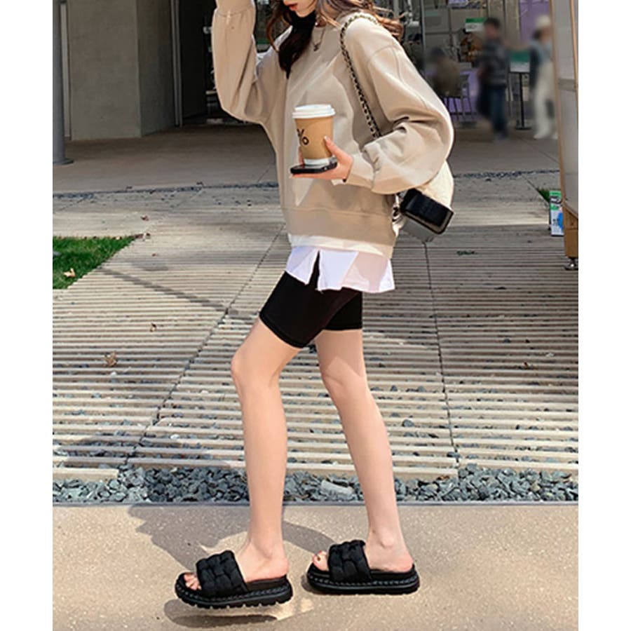 クッション メッシュ コンフォート フラット サンダル[品番