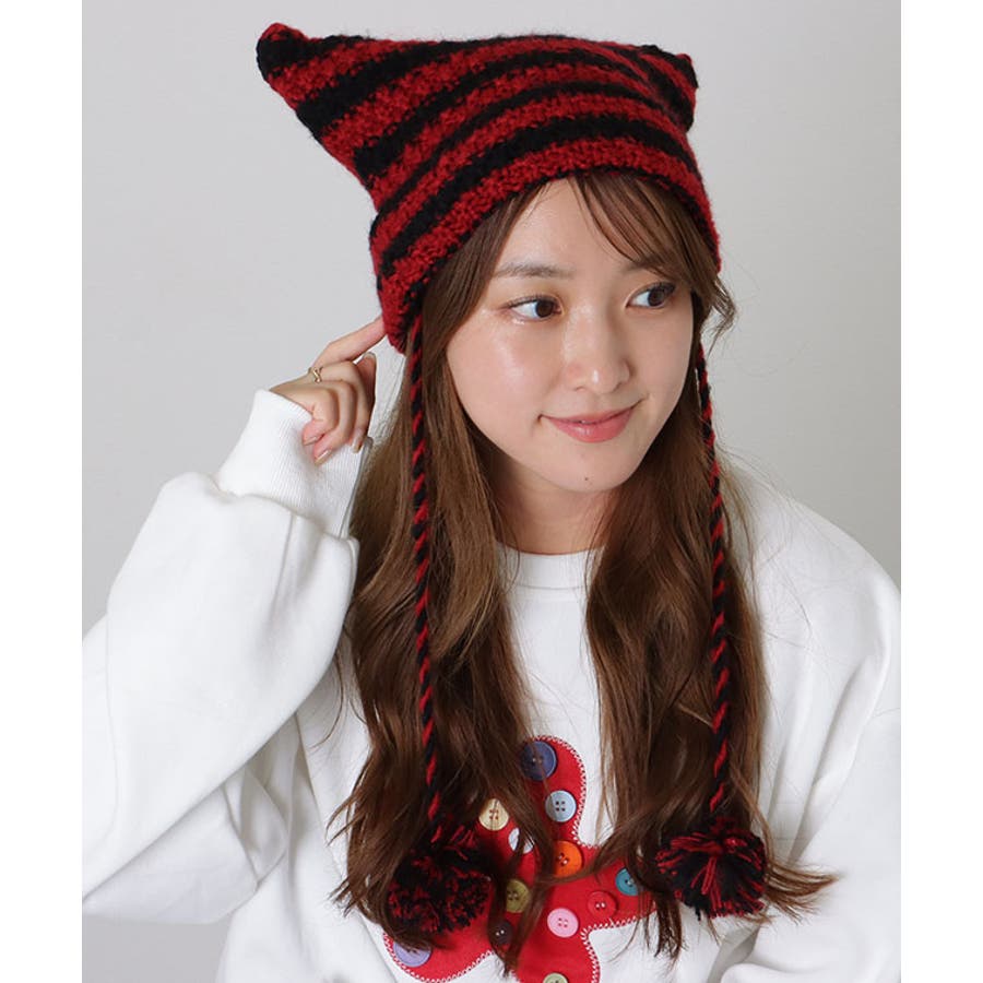 ポンポン付き 配色 ボーダー[品番：LCLW0007522]｜レースレディース （レースレディース）のレディース ファッション通販｜SHOPLIST（ショップリスト）
