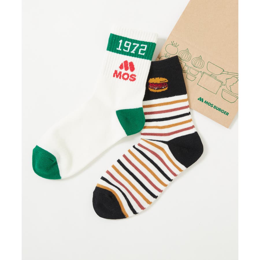 モスバーガーコラボ ソックス 2足セット[品番：VR000009894