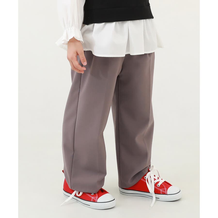 ハイウエスト ワイドタックパンツ  子供服[品番：VR000009789]｜devirock（デビロック）のキッズファッション通販｜SHOPLIST（ショップリスト）