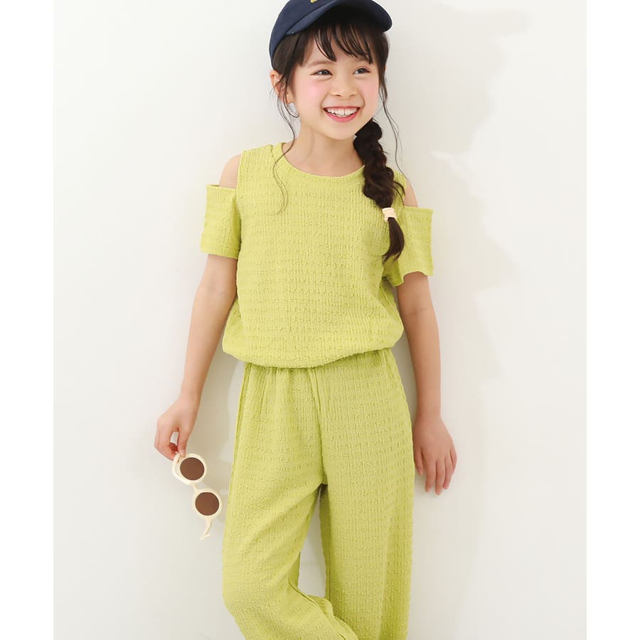 【限定セール！】 肩開きトップス＆ワイドパンツ 子供服 キッズ[品番：VR000010030 トップス
