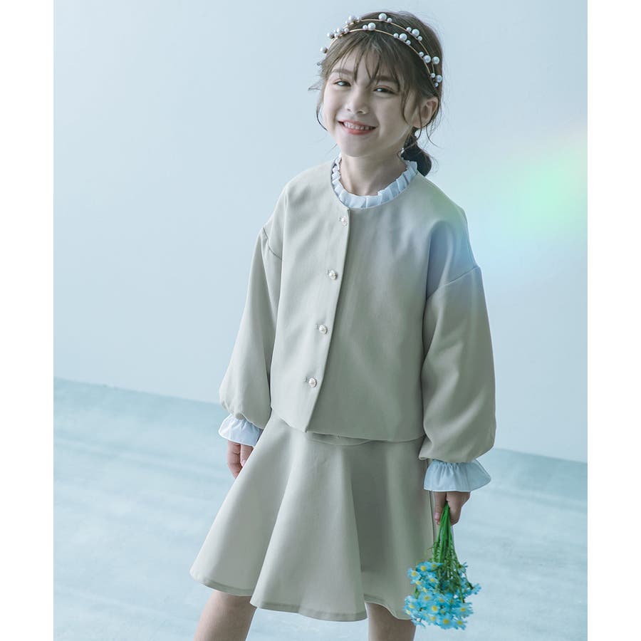 セットアップ　女児150 楽天市場】【riziere】ノーカラージャケットセットアップ(リネン