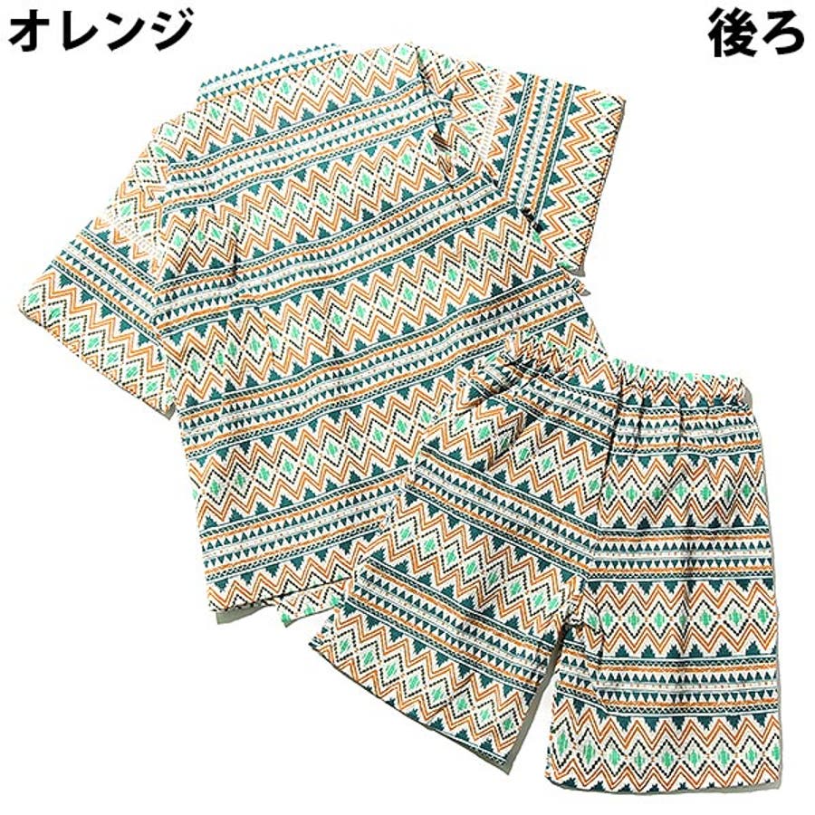 幾何学柄リップル生地甚平 お祭り  花火大会[品番：VR000006146]｜devirock（デビロック）のキッズファッション通販｜SHOPLIST（ショップリスト）