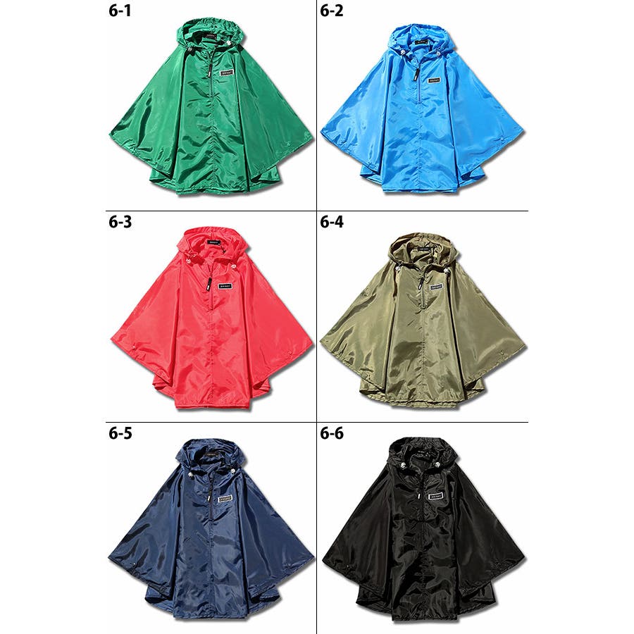 SHISKY 全6色♪無地レインポンチョ レインコート[品番：VR000007192