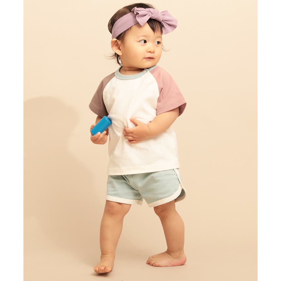 ベビー配色Tシャツ&パンツセット 子供服 ベビー[品番