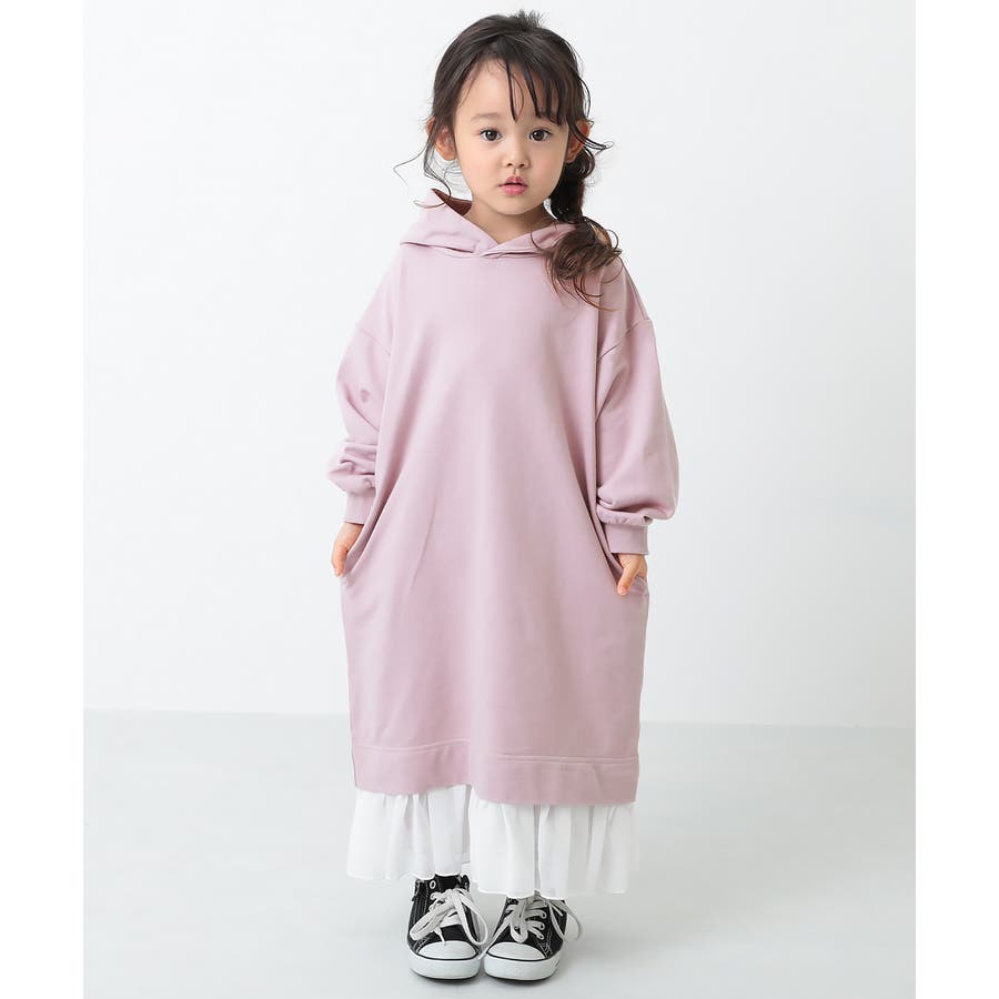 長袖ミニ裏毛裾シフォンワンピース 子供服 キッズ 品番 Vr Devirock デビロック のキッズファッション通販 Shoplist ショップリスト