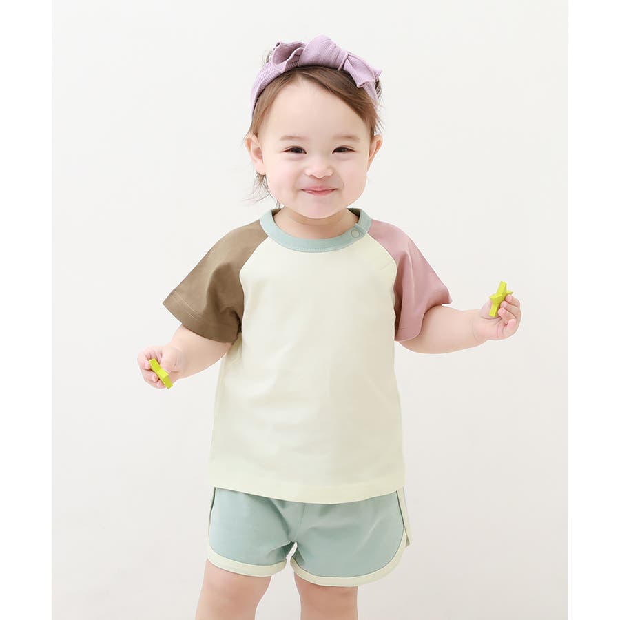 ベビー 配色Tシャツ＆パンツセット 子供服[品番：VR000009399