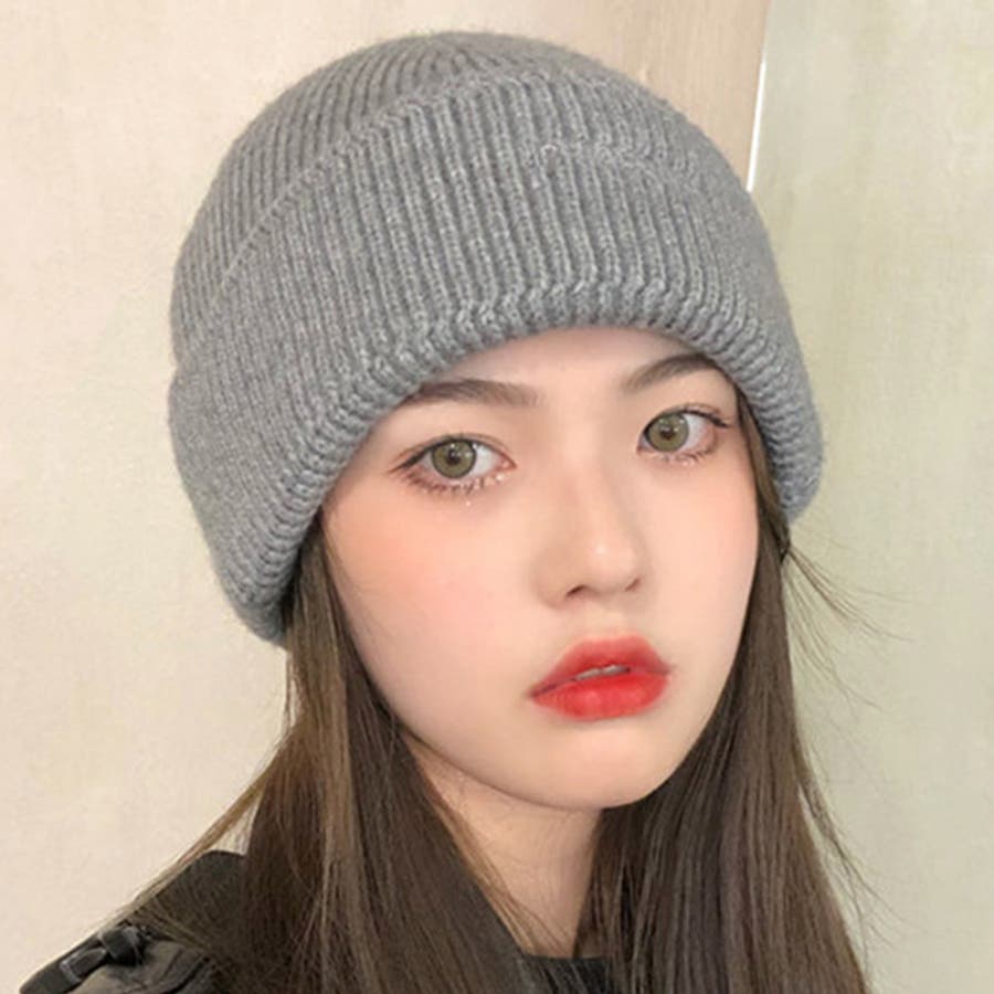 ワンポイントニットキャップ ビーニー 韓国 韓国ファッション[品番