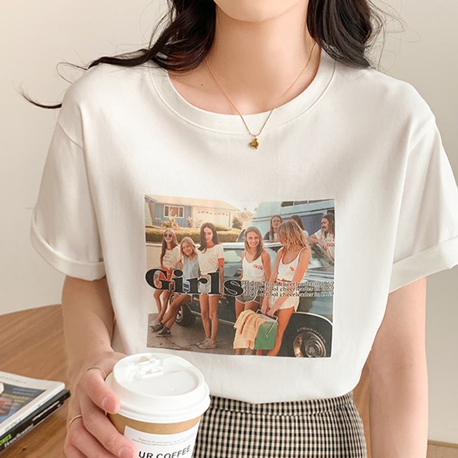 フォトプリントTシャツ【韓国ファッション】[品番：DOUW0005726]