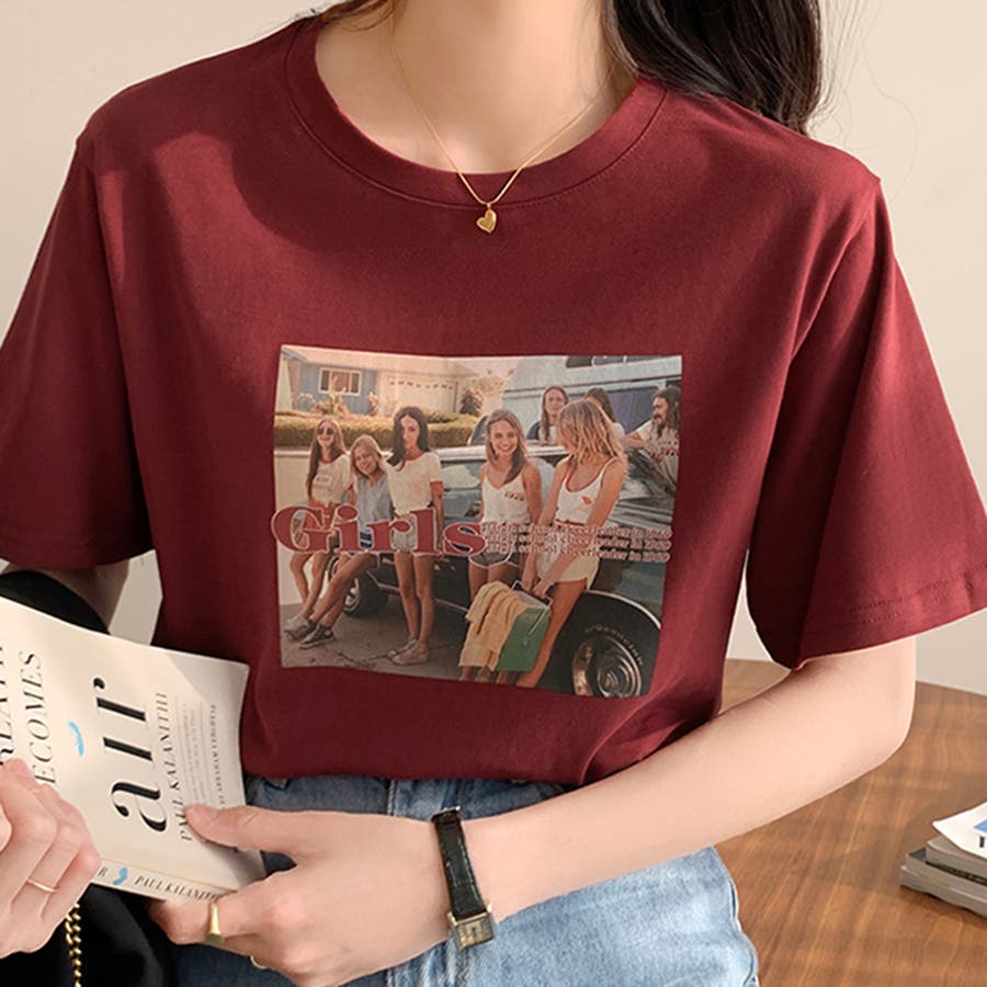 フォトプリントTシャツ【韓国ファッション】[品番：ZJ000017594