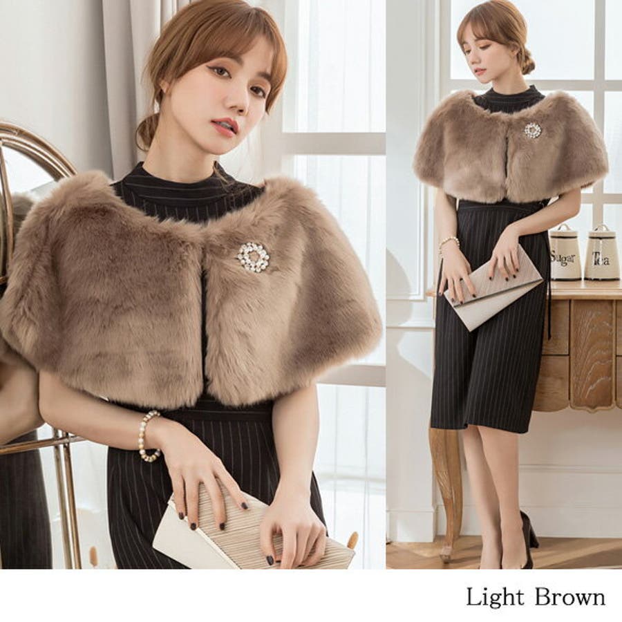 ファー ボレロ パーティードレス[品番：HITW0003223]｜3uers（スリー  