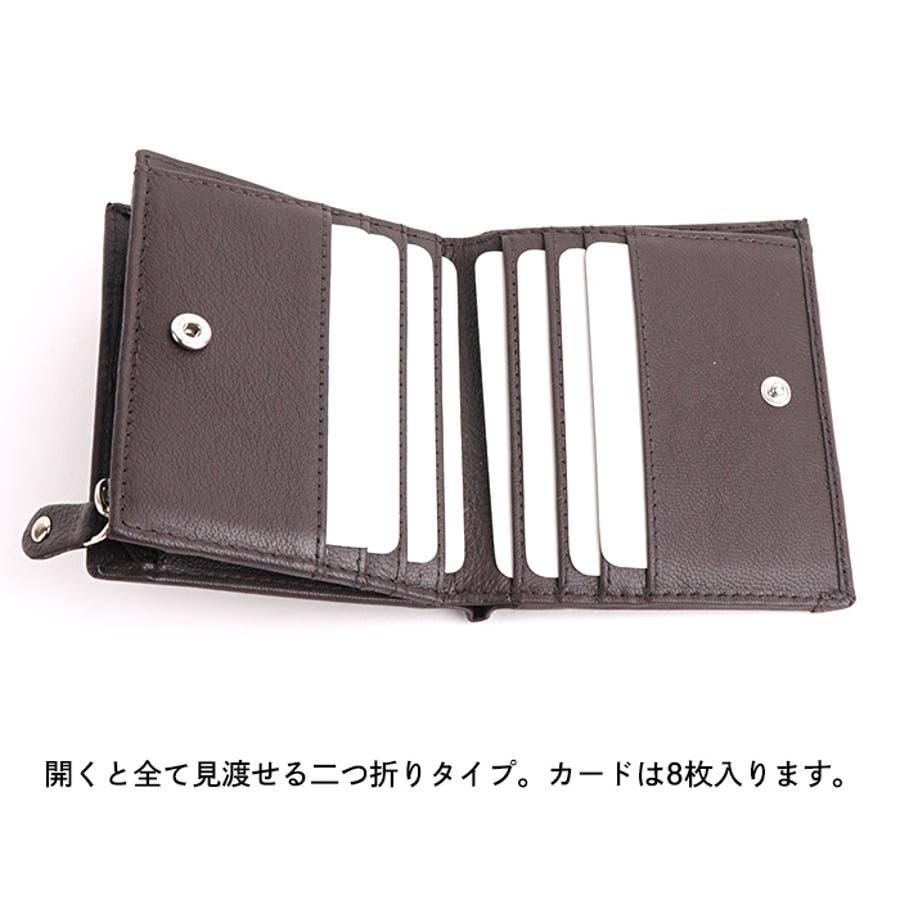 L字ファスナー二つ折り財布 コンパクト財布 折りたたみ財布[品番