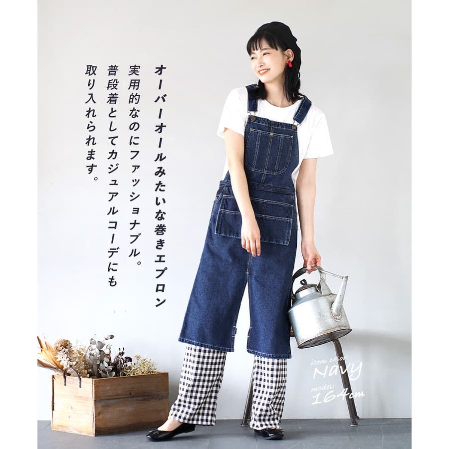 オーバーオール風 デニムエプロン[品番：EZ000010625]｜e-zakkamania  stores（イーザッカマニアストアーズ）のレディースファッション通販｜SHOPLIST（ショップリスト）