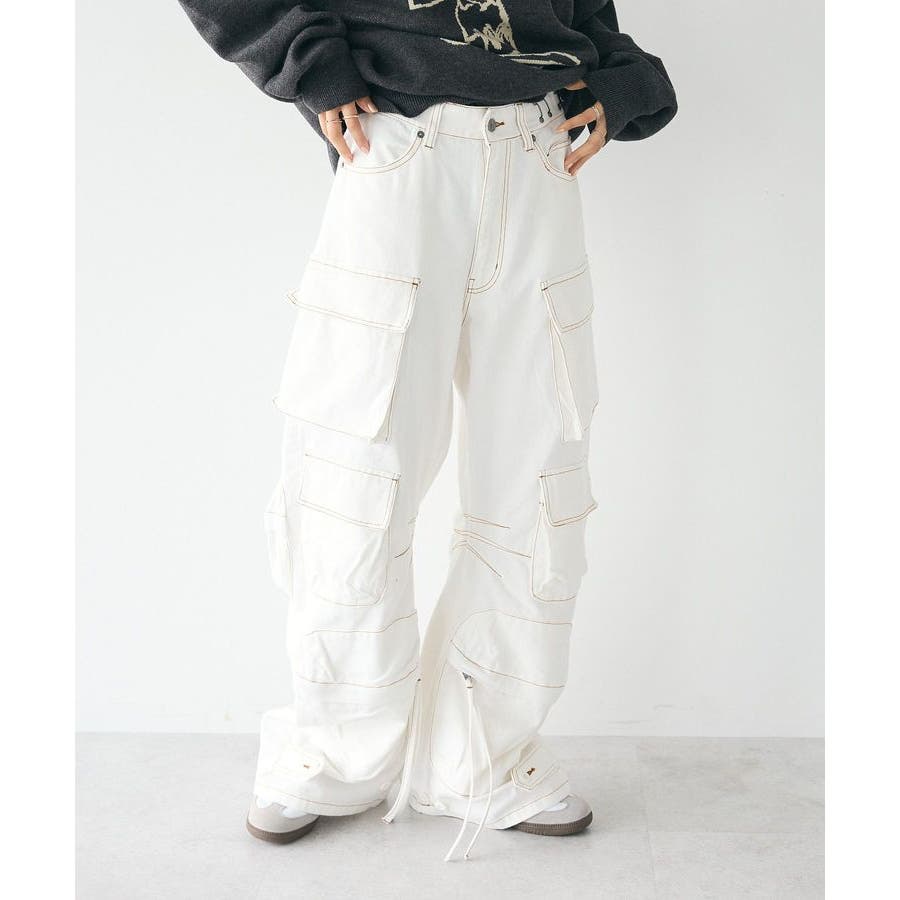 【ユニセックス】ホワイトデニムワイドカーゴパンツ[品番：EHEW0046847]｜CRAFT STANDARD BOUTIQUE（クラフト スタンダード  ブティック）のレディースファッション通販｜SHOPLIST（ショップリスト）