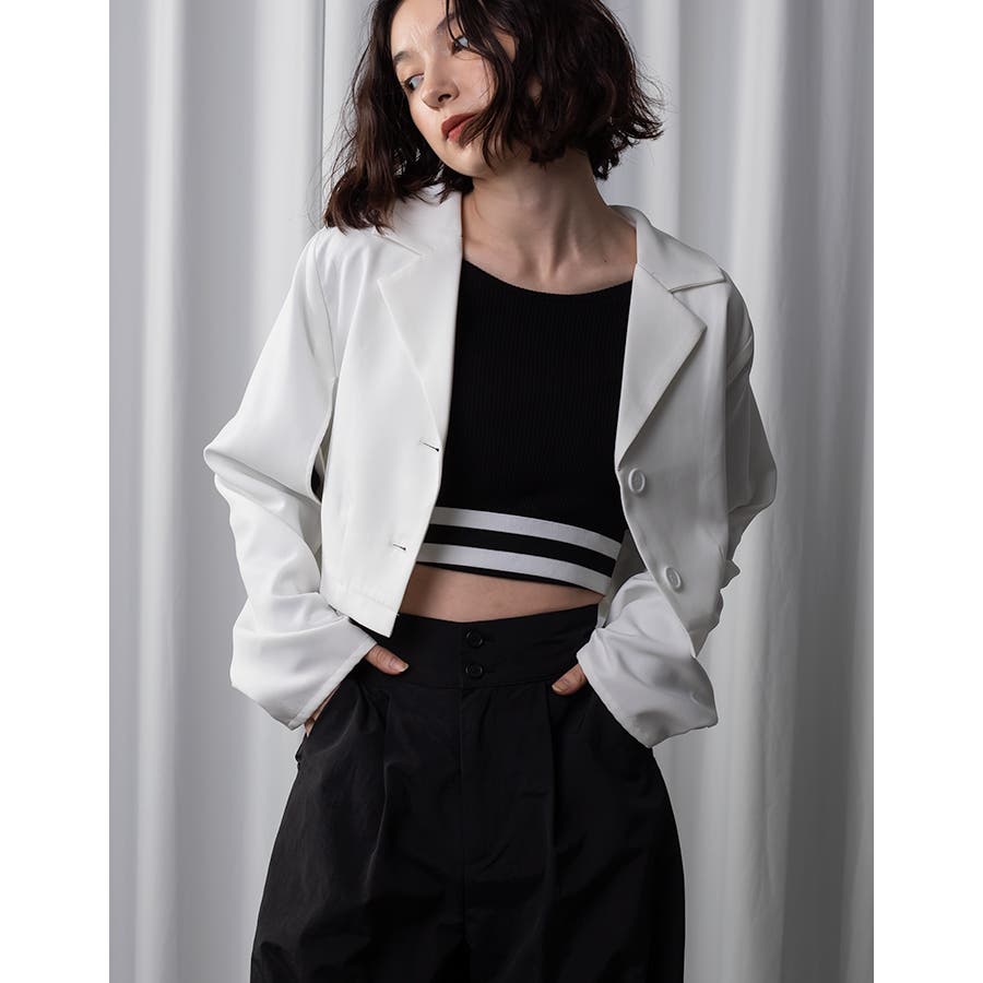 Adoon plain Ladies】2wayスリーブショートジャケット[品番