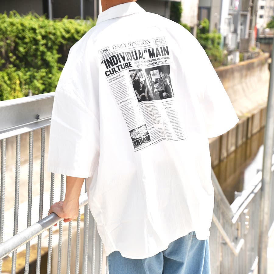 kutir】【ビッグシルエット】バックプリントシャツ[品番