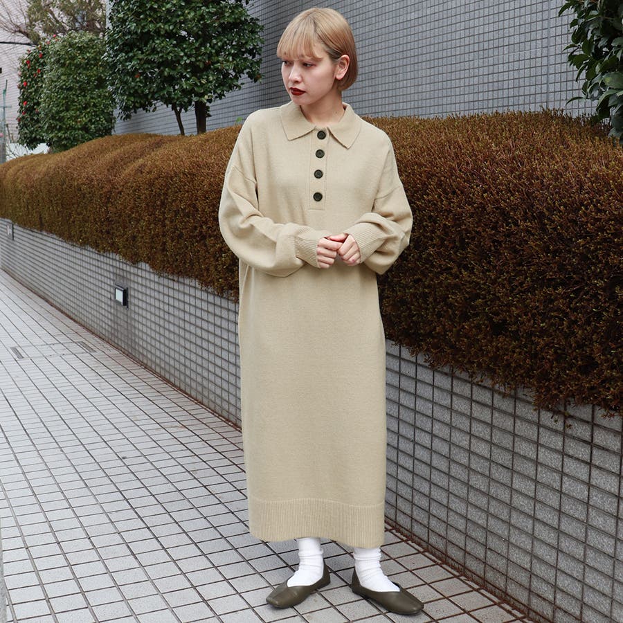 【kutir】ポロニットワンピース [品番：KTRW0017789]｜kutir（クティール）のレディースファッション通販｜SHOPLIST（ショップリスト）