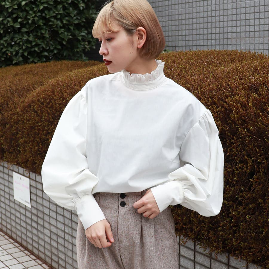 kutir】フリルハイネックブラウス[品番：KTRW0017834]｜kutir
