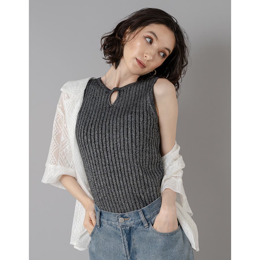 【Adoon plain Ladies】【前後2way】ラメタンクトップ[品番