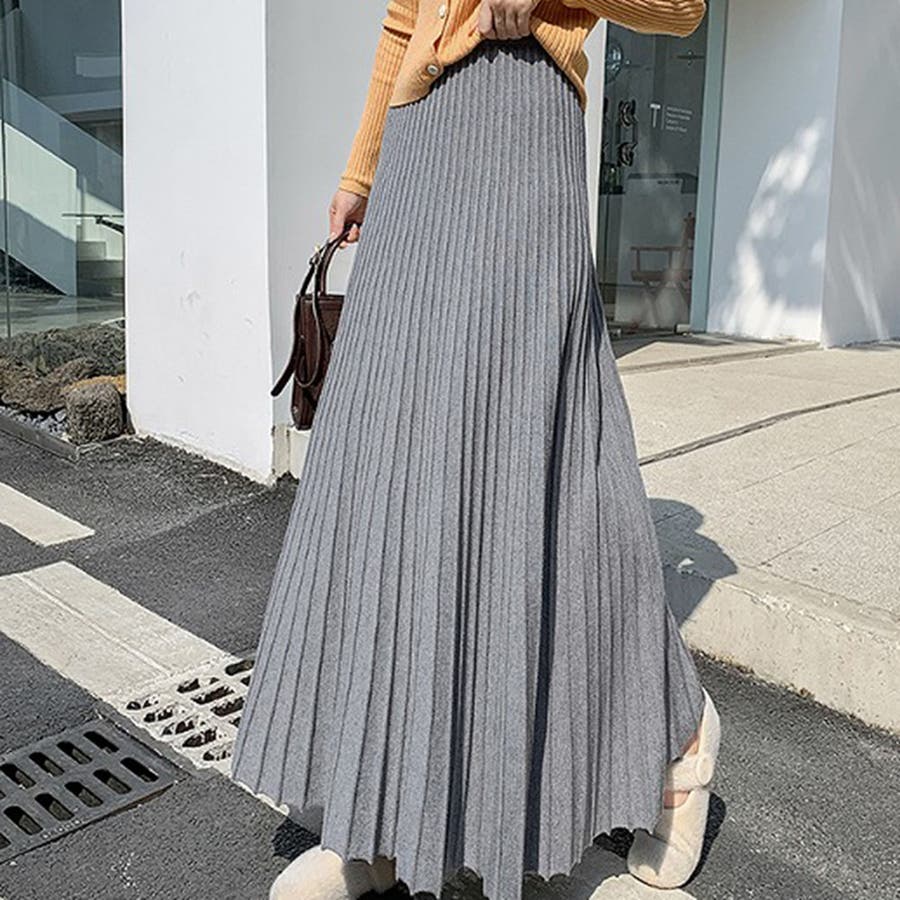 プリーツロングスカート【韓国ファッション】