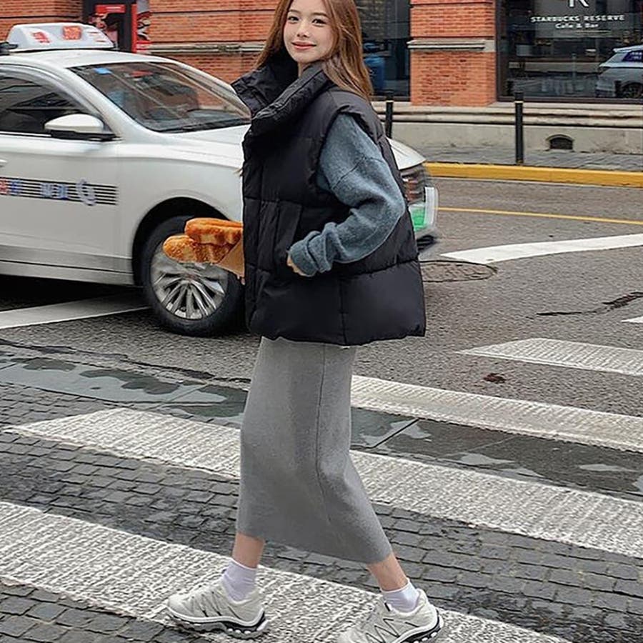 エコダウンベスト【韓国ファッション】[品番：ZJ000023374]｜Girly