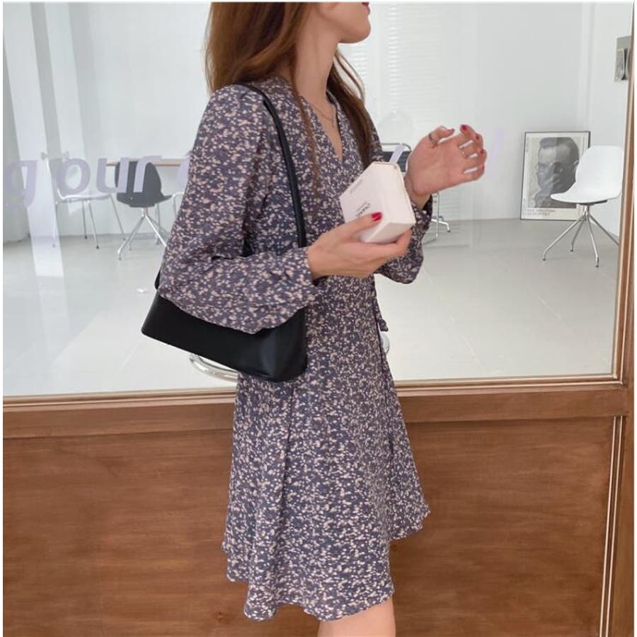 花柄カシュクールワンピース【韓国ファッション】[品番：DOUW0005555  